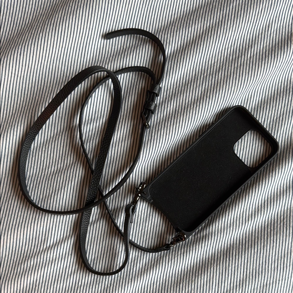 Bandolier Black Phone 14 Pro Max Case with Strap
